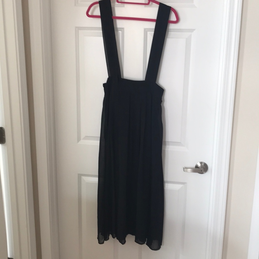 Black Suspender Midi Skirt